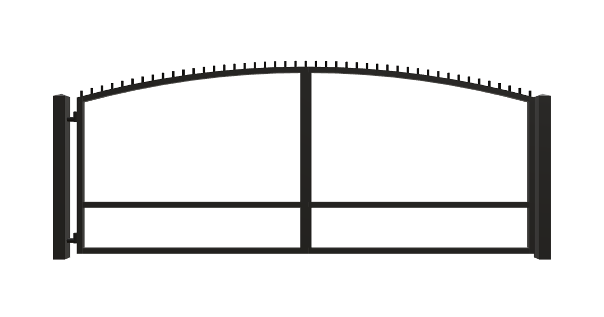 Drawing of the configured Driveway Gate, 15'4" wide × 6'0" high, with dimensions
