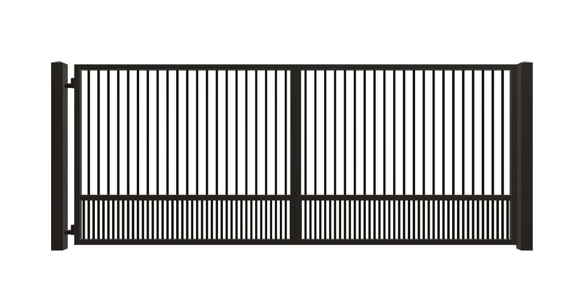 Drawing of the configured Driveway Gate, 15'4" wide × 6'0" high, with dimensions