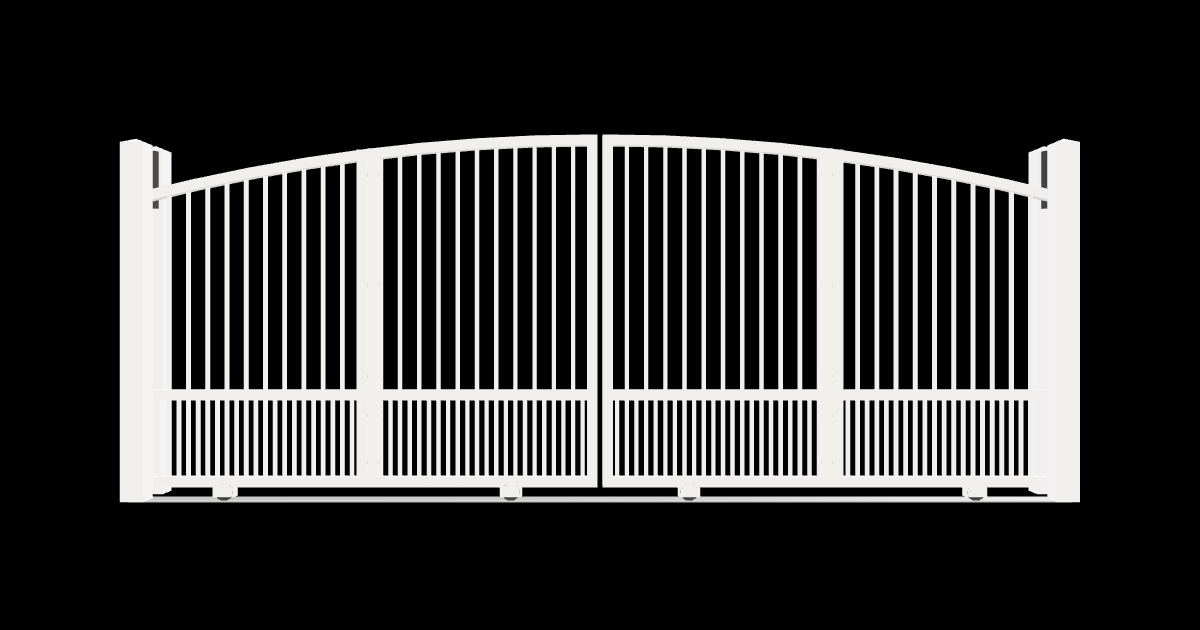 Drawing of the configured Driveway Gate, 15'4" wide × 6'0" high, with dimensions