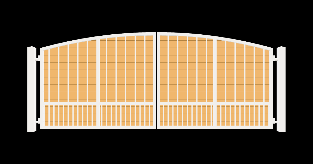 Drawing of the configured Driveway Gate, 15'4" wide × 6'0" high, with dimensions