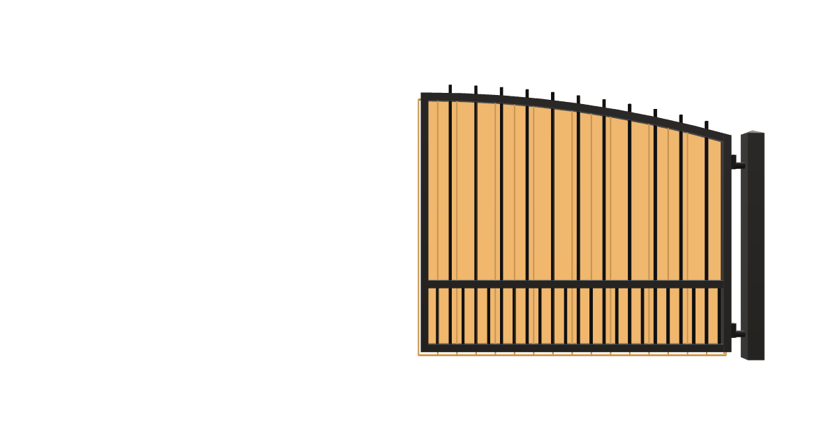 Drawing of the configured Driveway Gate, 15'4" wide × 6'0" high, with dimensions