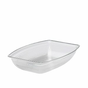 Cambro Polikarbon Çizgili Dikdörtgen Kase Şeffaf 492*362*12 mm RSB1419CW135 - CAMBRO