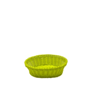 Plastik Hasır Oval Sepet 25X19X7 cm Açık Yeşil - KLT