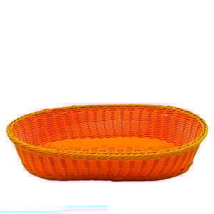 Plastik Hasır Elips Sepet 50X33X10 cm Turuncu - KLT