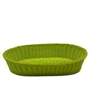 Plastik Hasır Elips Sepet 50X33X10 cm Açık Yeşil - KLT
