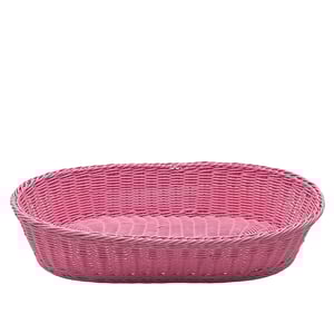 Plastik Hasır Elips Sepet 50X33X10 cm Açık Pembe - KLT