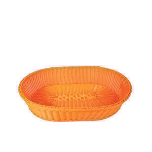 Plastik Hasır Elips Sepet 55X40X11 cm Turuncu - KLT