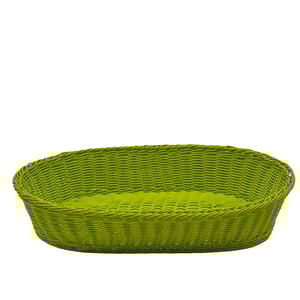 Plastik Hasır Elips Sepet 55X40X11 cm Açık Yeşil - KLT