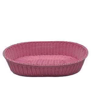 Plastik Hasır Elips Sepet 55X40X11 cm Açık Pembe - KLT