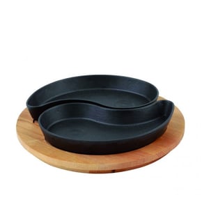 Lava Fajita Tavası Ying Yang Damla Şekilli Altlıklı - LAVA