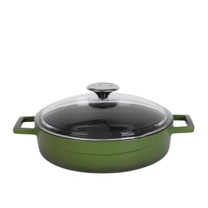 Lava Çok Amaçlı Cam K.Yayvan Tencere 28 Cm Yeşil - LAVA