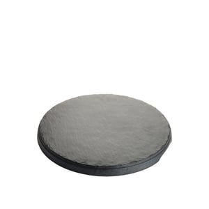 Siyah Melamin Oval Taş Görünümlü Tabak 25Cm - ULTRAFORM MELAMİN