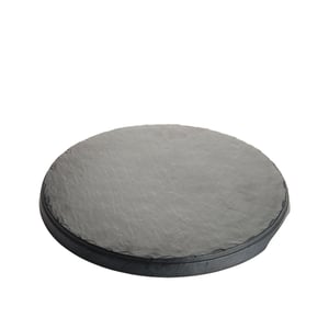 Siyah Melamin Oval Taş Görünümlü Tabak 35Cm - ULTRAFORM MELAMİN