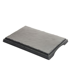Siyah Melamin Kare Taş Görünümlü Düz Tepsi 37Cm - ULTRAFORM MELAMİN