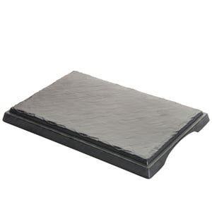 Siyah Melamin Kare Taş Görünümlü Düz Tepsi 42Cm - ULTRAFORM MELAMİN