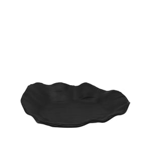 Siyah Melamin Kavisli Taş Görünümlü Çukur Tabak 23Cm - ULTRAFORM MELAMİN