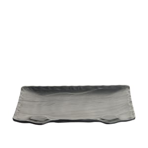 Siyah Melamin Taş Görünümlü Damla Sunum Tabak 37Cm - ULTRAFORM MELAMİN