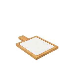 Ultraform Hotel Porselen Sunum Tabak Bambu Standlı 28x17 cm - ULTRAFORM PORSELEN