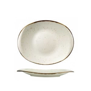 Kütahya Porselen Atlantis Düz Tabak Krem Benekli 28 cm - KÜTAHYA PORSELEN