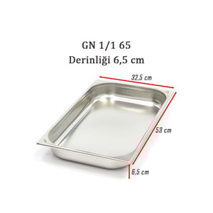 Kayalar Çelik Gn 1/1 65 Gastronom Küvet 53X32,5 Cm 9 Ltr - KAYALAR ÇELİK
