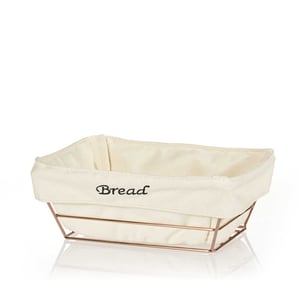 Biradlı Dikdörtgen Bezli Ekmek Sepeti 22X16X7,5 Bakır HW182B - BİRADLI