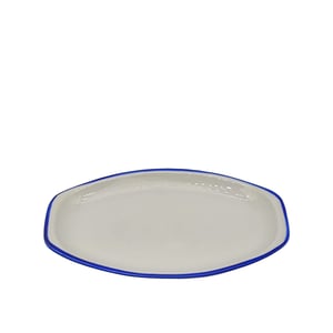 Tulu Porselen Alis Kayık Tabak 22Cm File 33 Mavi - TULU PORSELEN