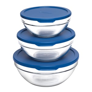 98304 Paşabahçe Chef's Mavi Kapaklı Saklama Kabı Set - PAŞABAHÇE