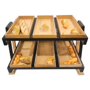 Ekmeklik-2 Katlı 6 Kasalı Ahşap 77X50X65 - TUAN