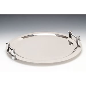 Alkan Çelik Kulplu Yuvarlak Servis Tepsi R:50 Cm - ALKAN