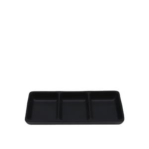 Tulu Porselen Minimal Sunum Dikdört.3 Bölmeli 8x17.5 cm–Saten 64 Siya ULTA1478ST64 - TULU PORSELEN