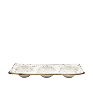 Tulu Porselen Plaza Yuvarlak Bölmeli Kayık - Reactıve 46 Krem 30 x11.5 cm DR30MTR46 - TULU PORSELEN