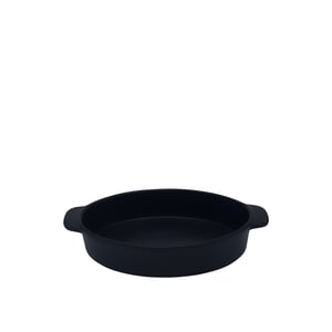 Tulu Porselen Fırın Kabı Oval 15X21Cm - Saten 64 Siyah - TULU PORSELEN