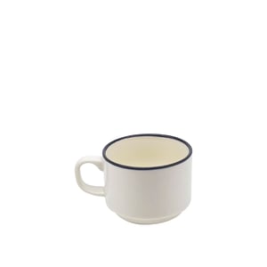 Tulu Porselen Flat Çay Fincanı - File 64 Siyah FLT01CFF64 - TULU PORSELEN