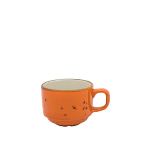 Tulu Porselen Flat Kahve Fincanı - Reactıve 44 Turuncu FLT01KFR44 - TULU PORSELEN