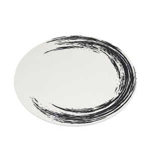 Tulu Porselen Pizza Tabak 32Cm - Cresent Siyah - TULU PORSELEN