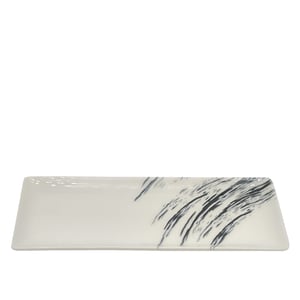 Tulu Porselen Dikdörtgen Kayık 31X12cm - Cresent Siyah DD31X12DKYDB1579 - TULU PORSELEN