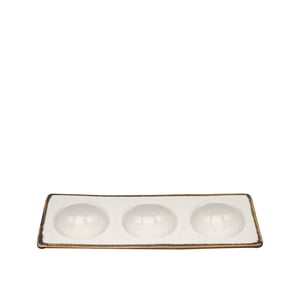 Tulu Porselen Plaza Yuvarlak Bölmeli Kayık - Chocolate - TULU PORSELEN