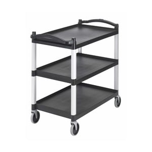 Cambro 3 Katlı Etrafı Açık Servis Arabası Siyah Taşıma Kapasitesi 180 kg BC340KD110 - CAMBRO