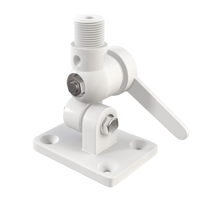 Rotule NYLON crantée, double articulation (blanc)