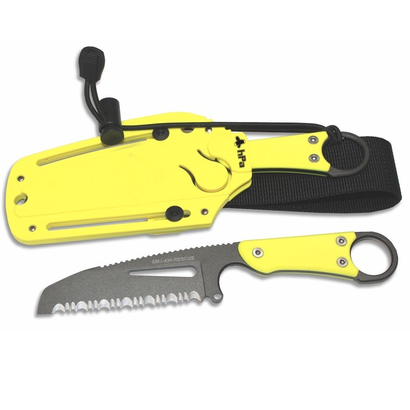 Couteau SMJ AW RESCUE- sécurité/sauvetage JAUNE