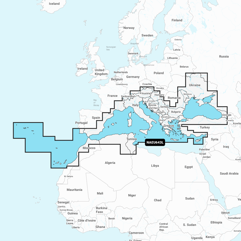 Carte Navionics Platinum+ Large SD - MEDITERRANEE ET MER NOIRE