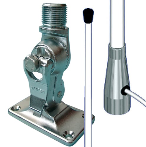 Antenne VHF PRO 3dB, 1.5m, 5m de câble avec rotule inox (VP150RI)