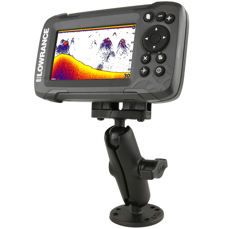 Support Horizontal LOWRANCE HOOK², REVEAL & EAGLE 4 et 5" boule B