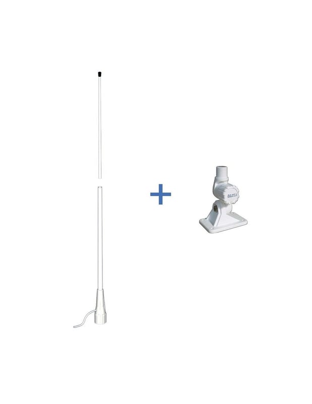 Antenne VHF ECO 3dBi,1.5m,Rotule Plastique Intégrée-BLANCHE