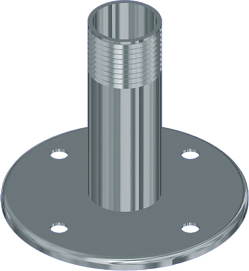 Embase plat pont inox avec filletage 1 pouce (BM)