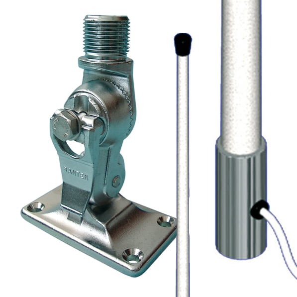 Antenne VHF 6dBi, 2.40m, 5m de câble, rotule INOX