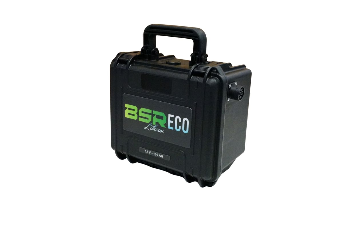 Valise ECO - LiFePO4 -12V 100Ah - Prise moteur 50A + chargeur 10A