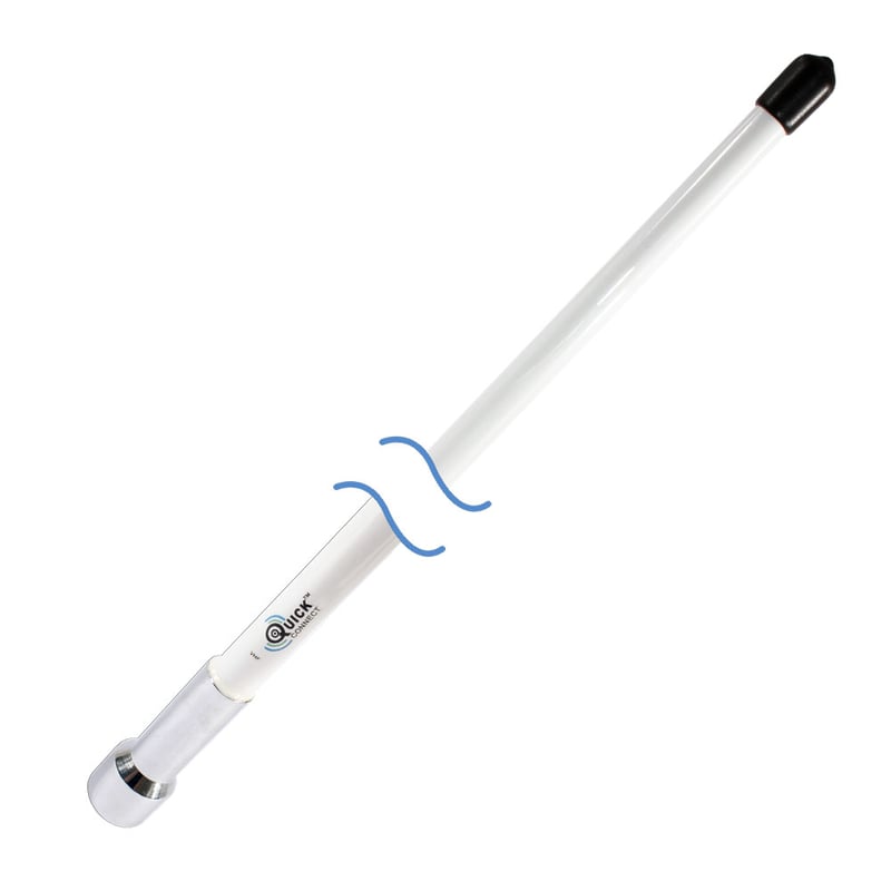 Antenne Quick Connect 6dB 2,4m fibre de verre férule chrome