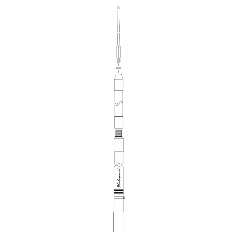 //Antenne BLU 7m (3 parties) 1k férule chrome