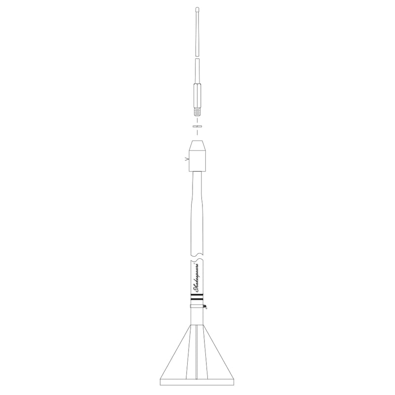 //Antenne BLU 7m (2 parties) 1k férule laiton chromé, sans support